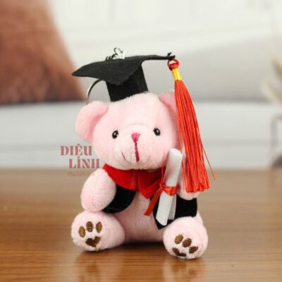 Gấu tròn tốt nghiệp màu hồng