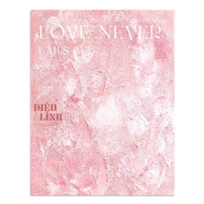 Giấy gói hoa họa tiết sơn dầu hồng Love never