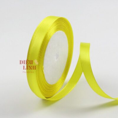 Ruy băng lụa 1cm màu vàng