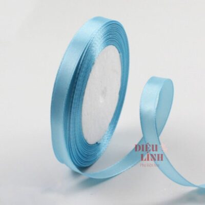 Ruy băng lụa 1cm màu xanh dương
