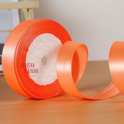 Ruy băng lụa 2cm màu cam