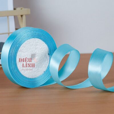 Ruy băng lụa 2cm màu xanh dương