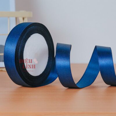 Ruy băng lụa 2cm màu xanh navy