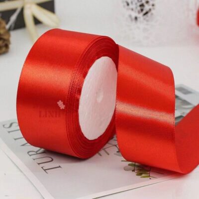 Ruy băng lụa 4cm màu đỏ tươi
