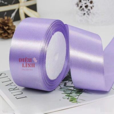 Ruy băng lụa 4cm màu tím