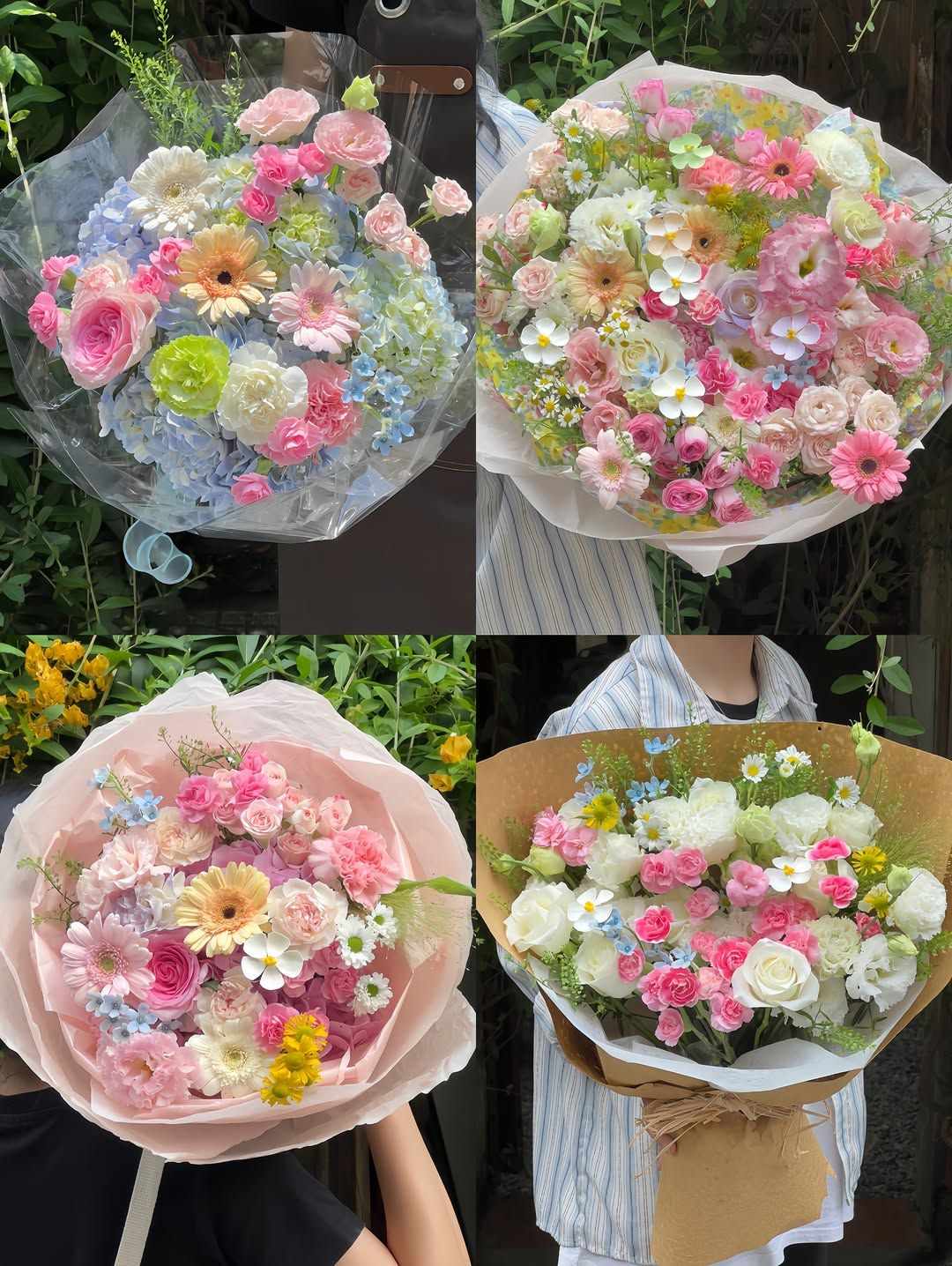 Cách bó hoa tròn truyền thống