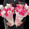 Cốt bìa hello kitty gói hoa