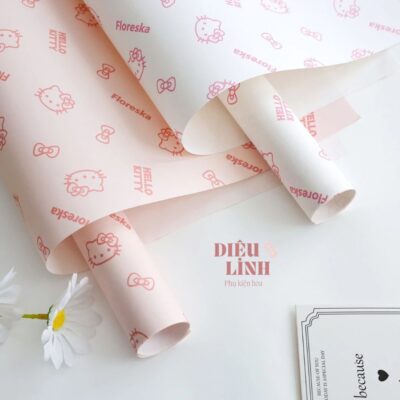 Giấy gói hoa hello kitty
