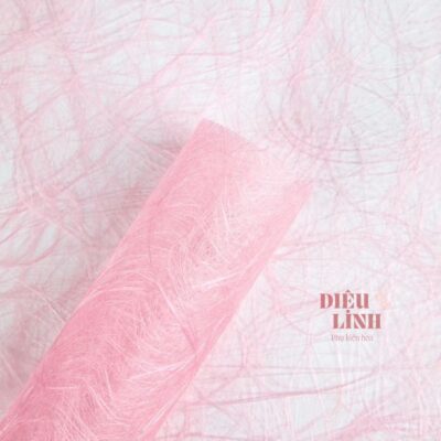 Giấy gói hoa lafite sợi tơ màu hồng