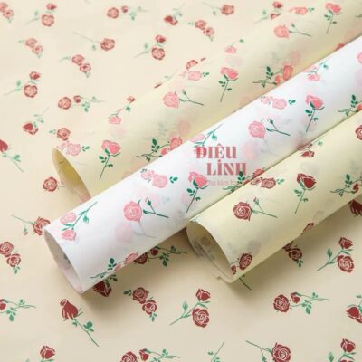 Giấy nhăn họa tiết hoa nhí