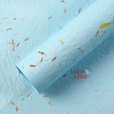 Giấy xé cánh hoa vân dập nổi màu xanh dương