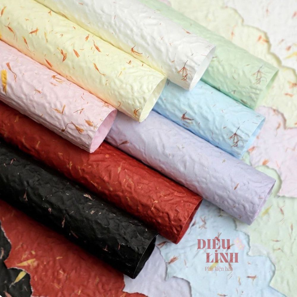Giấy xé cánh hoa vân dập nổi
