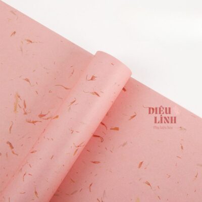 Giấy xé họa tiết cánh hoa màu hồng cam