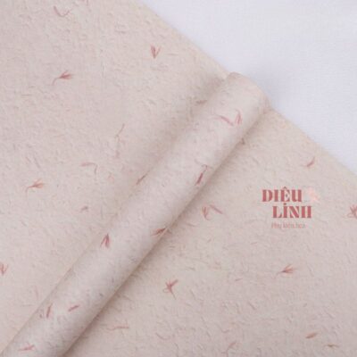 Giấy xé họa tiết cánh hoa màu kem