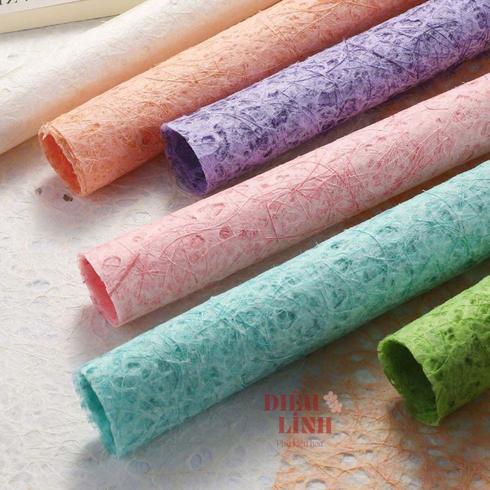 Giấy xơ dừa cao cấp gói hoa nhiều màu