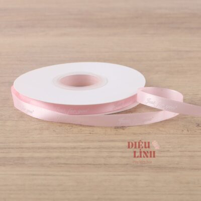 Ruy băng just for you 1cm gói hoa màu hồng phấn