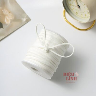 Ruy băng xốp sợi da lộn màu trắng