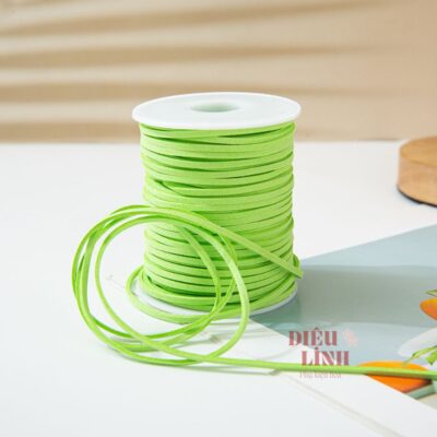 Ruy băng xốp sợi da lộn màu xanh lá cây