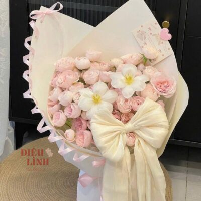 Vải voan lụa làm nơ bó hoa