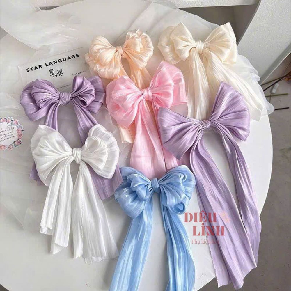 Vải voan lụa làm nơ trang trí