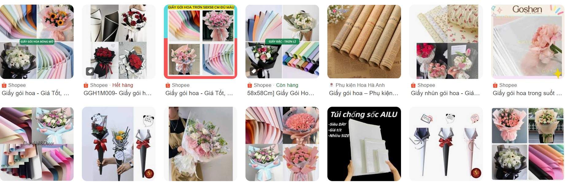 Giấy gói hoa mua ở đâu?