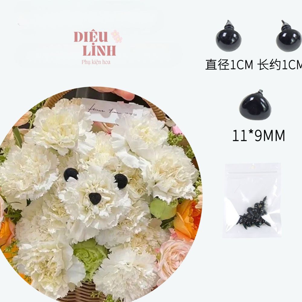 Bộ mắt cún trang trí bó hoa dễ thương