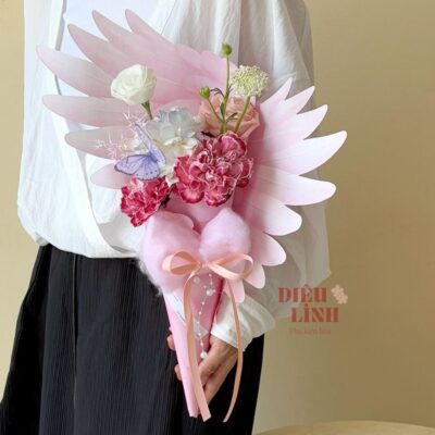 Giấy gói hoa họa tiết đôi cánh thiên thần mới