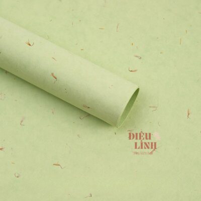 Giấy gói hoa in cánh hoa xé tay màu xanh bơ
