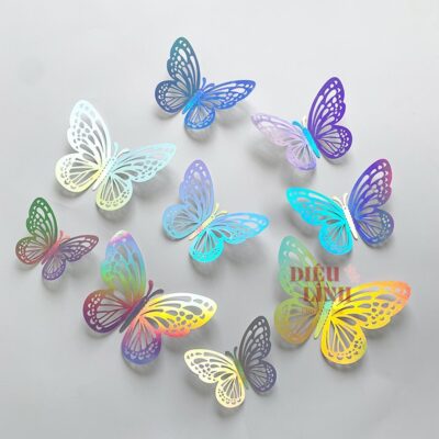 Set 12 bướm meka 3D trang trí