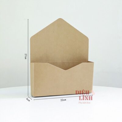 Túi giấy bì thư cắm hoa màu nâu