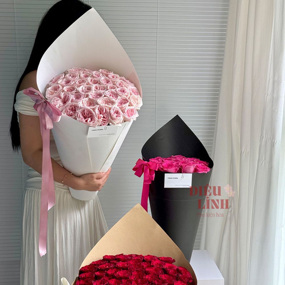 Cốt bìa ốc quế gói hoa trơn