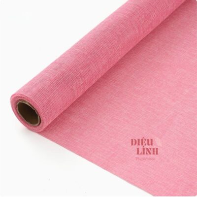 Cuộn vải bố, vải thô đũi gói hoa màu hồng