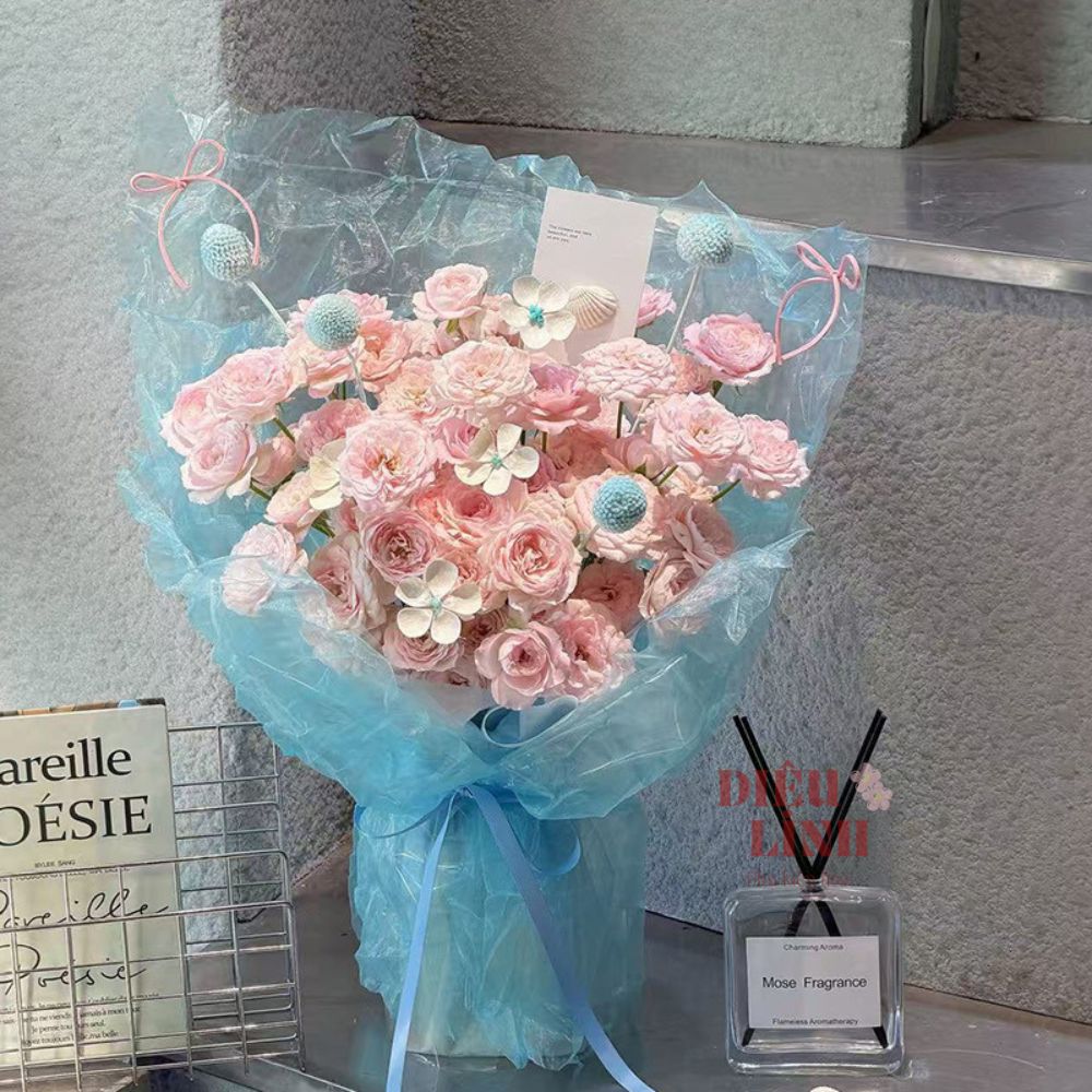 Vải tơ kính gói hoa cao cấp