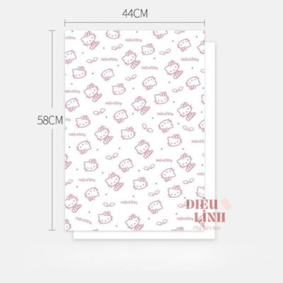 Giấy gói hoa hello kitty mèo to chất dày cứng màu trắng
