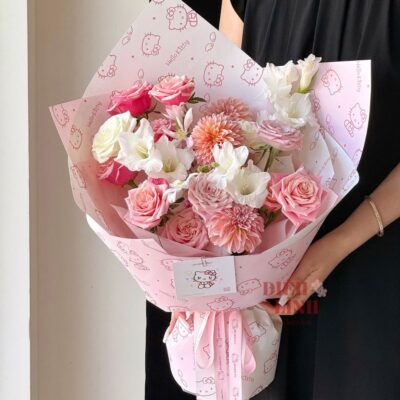 Giấy gói hoa hello kitty mèo to chất dày cứng