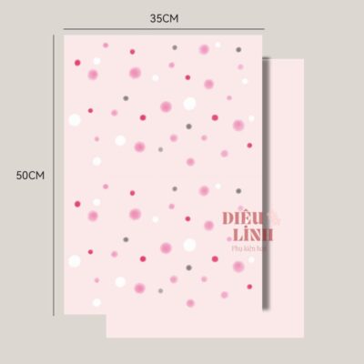 Giấy gói hoa chấm bi màu nước màu hồng