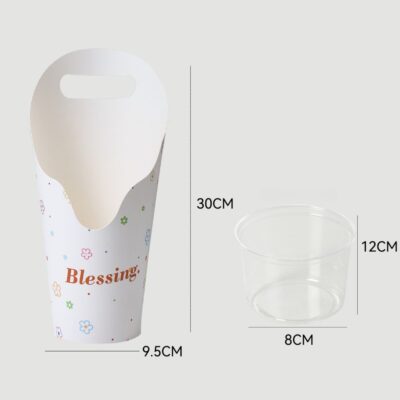 Hộp cắm hoa cầm tay màu trắng