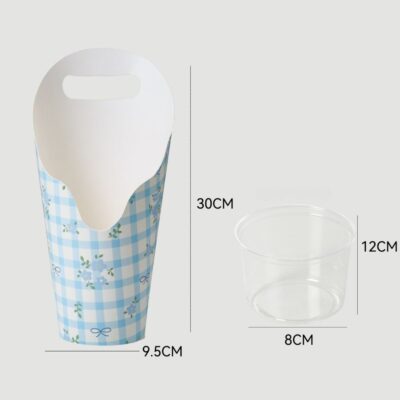 Hộp cắm hoa cầm tay màu xanh