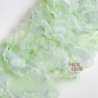 Vải tơ kính màu loang màu xanh lá cây